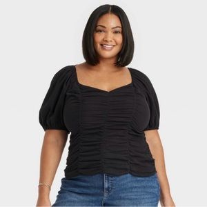 Women's Puff Sleeve Sweetheart Blouse - Ava & Viv